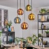 Koyoto Hanglamp, Kogellampje, Hanglamp Goud, Zwart, 5-lichts
