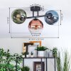 Koyoto Plafondlamp, Kogellampje Blauw, Groen, Duidelijk, Koperkleurig, 3-lichts
