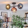 Koyoto Plafondlamp, Kogellampje Blauw, Groen, Duidelijk, Koperkleurig, 3-lichts