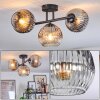 Ripoll Plafondlamp, Kogellampje Chroom, Duidelijk, Rookkleurig, 3-lichts