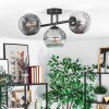 Ripoll Plafondlamp, Kogellampje Chroom, Duidelijk, Rookkleurig, 3-lichts