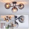 Koyoto Plafondlamp, Kogellampje Duidelijk, Rookkleurig, 3-lichts