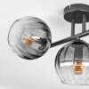 Koyoto Plafondlamp, Kogellampje Duidelijk, Rookkleurig, 3-lichts