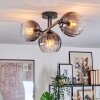 Koyoto Plafondlamp, Kogellampje Duidelijk, Rookkleurig, 3-lichts
