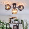 Koyoto Plafondlamp, Kogellampje Amber, Rookkleurig, 3-lichts