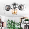 Koyoto Plafondlamp, Kogellampje Amber, Rookkleurig, 3-lichts