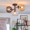 Koyoto Plafondlamp, Kogellampje Amber, Duidelijk, Rookkleurig, 3-lichts