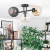 Koyoto Plafondlamp, Kogellampje Amber, Duidelijk, Rookkleurig, 3-lichts