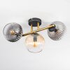 Koyoto Plafondlamp, Kogellampje Goud, Zwart, 3-lichts