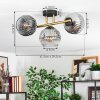 Ripoll Plafondlamp, Kogellampje Goud, Zwart, 3-lichts