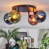 Gastor Plafondlamp, Kogellampje Blauw, Groen, Koperkleurig, 4-lichts