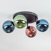 Gastor Plafondlamp, Kogellampje Blauw, Groen, Koperkleurig, 4-lichts