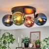 Gastor Plafondlamp, Kogellampje Blauw, Groen, Koperkleurig, 4-lichts