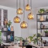 Koyoto Hanglamp, Kogellampje, Hanglamp Goud, Zwart, 5-lichts