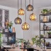 Koyoto Hanglamp, Kogellampje, Hanglamp Goud, Zwart, 5-lichts