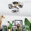 Chehalis Plafondlamp, Kogellampje Goud, Zwart, 3-lichts