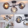 Koyoto Plafondlamp, Kogellampje Chroom, Duidelijk, Rookkleurig, 3-lichts
