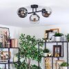 Koyoto Plafondlamp, Kogellampje Chroom, Duidelijk, Rookkleurig, 3-lichts