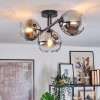 Koyoto Plafondlamp, Kogellampje Chroom, Duidelijk, Rookkleurig, 3-lichts