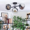 Koyoto Plafondlamp, Kogellampje Chroom, Duidelijk, Rookkleurig, 3-lichts