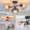 Koyoto Plafondlamp, Kogellampje Amber, Duidelijk, Rookkleurig, 3-lichts