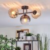 Koyoto Plafondlamp, Kogellampje Amber, Duidelijk, Rookkleurig, 3-lichts