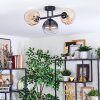 Koyoto Plafondlamp, Kogellampje Amber, Duidelijk, Rookkleurig, 3-lichts