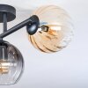 Koyoto Plafondlamp, Kogellampje Amber, Duidelijk, Rookkleurig, 3-lichts