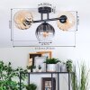 Koyoto Plafondlamp, Kogellampje Amber, Duidelijk, Rookkleurig, 3-lichts