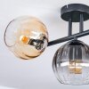 Koyoto Plafondlamp, Kogellampje Amber, Duidelijk, Rookkleurig, 3-lichts