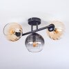 Koyoto Plafondlamp, Kogellampje Amber, Duidelijk, Rookkleurig, 3-lichts