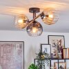 Koyoto Plafondlamp, Kogellampje Amber, Duidelijk, Rookkleurig, 3-lichts