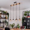Ripoll Hanglamp, Kogellampje, Hanglamp Natuurlijke kleuren, Zwart, 4-lichts