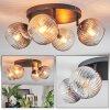 Koyoto Plafondlamp, Kogellampje Amber, Duidelijk, Rookkleurig, 4-lichts