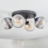 Koyoto Plafondlamp, Kogellampje Amber, Duidelijk, Rookkleurig, 4-lichts