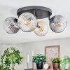 Koyoto Plafondlamp, Kogellampje Amber, Duidelijk, Rookkleurig, 4-lichts