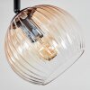 Koyoto Plafondlamp, Kogellampje Amber, Duidelijk, Rookkleurig, 4-lichts