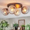 Koyoto Plafondlamp, Kogellampje Amber, Duidelijk, Rookkleurig, 4-lichts