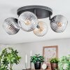 Koyoto Plafondlamp, Kogellampje Amber, Duidelijk, Rookkleurig, 4-lichts