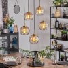 Koyoto Hanglamp, Kogellampje, Hanglamp Goud, Zwart, 5-lichts