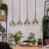 Ripoll Hanglamp, Kogellampje, Hanglamp Natuurlijke kleuren, Zwart, 4-lichts