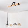 Ripoll Hanglamp, Kogellampje, Hanglamp Natuurlijke kleuren, Zwart, 4-lichts