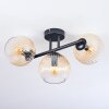 Koyoto Plafondlamp, Kogellampje Amber, Duidelijk, 3-lichts
