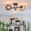 Ripoll Plafondlamp, Kogellampje Amber, Duidelijk, Rookkleurig, 3-lichts