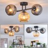 Ripoll Plafondlamp, Kogellampje Amber, Rookkleurig, 3-lichts