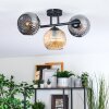 Ripoll Plafondlamp, Kogellampje Amber, Rookkleurig, 3-lichts