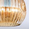 Ripoll Plafondlamp, Kogellampje Amber, Rookkleurig, 3-lichts