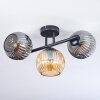 Ripoll Plafondlamp, Kogellampje Amber, Rookkleurig, 3-lichts