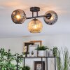 Ripoll Plafondlamp, Kogellampje Amber, Rookkleurig, 3-lichts