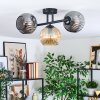 Ripoll Plafondlamp, Kogellampje Amber, Rookkleurig, 3-lichts